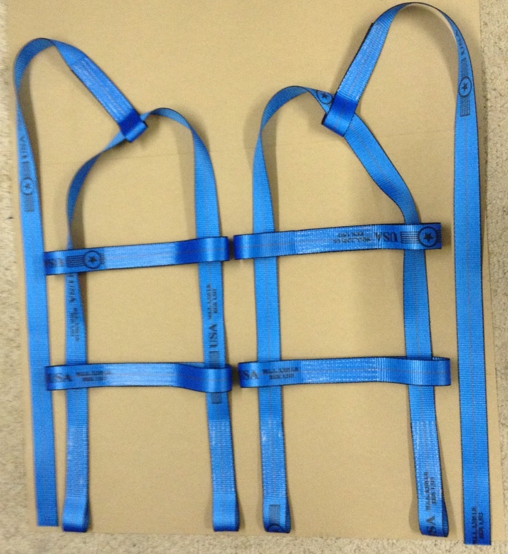 DEMCO KAR KADDY Basket Straps Tow Dolly Wheel Net LOOP END Blue USA MADE