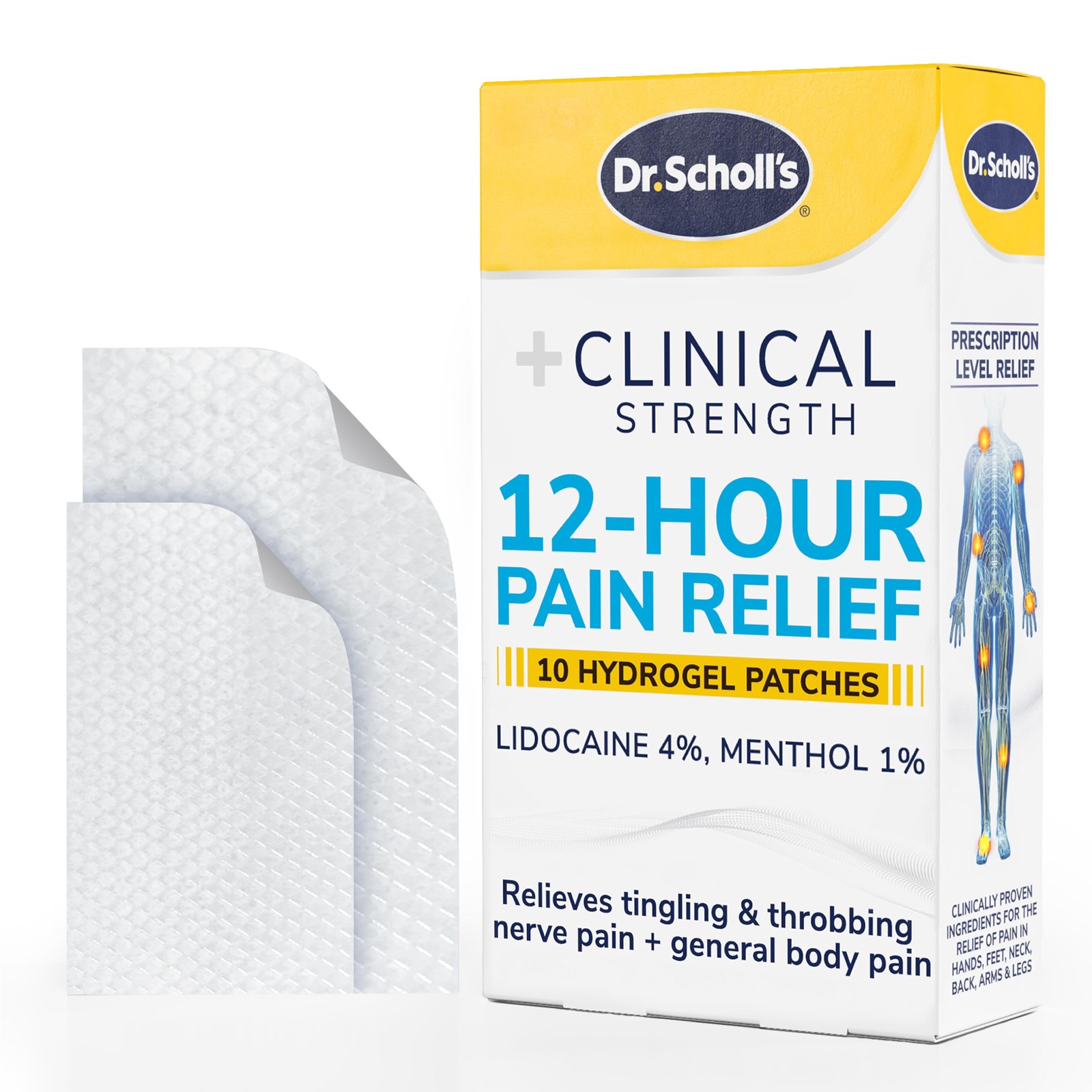Dr. Scholl’s Clinical Strength 12-Hour Pain Relief Hydrogel Patches 10ct -...