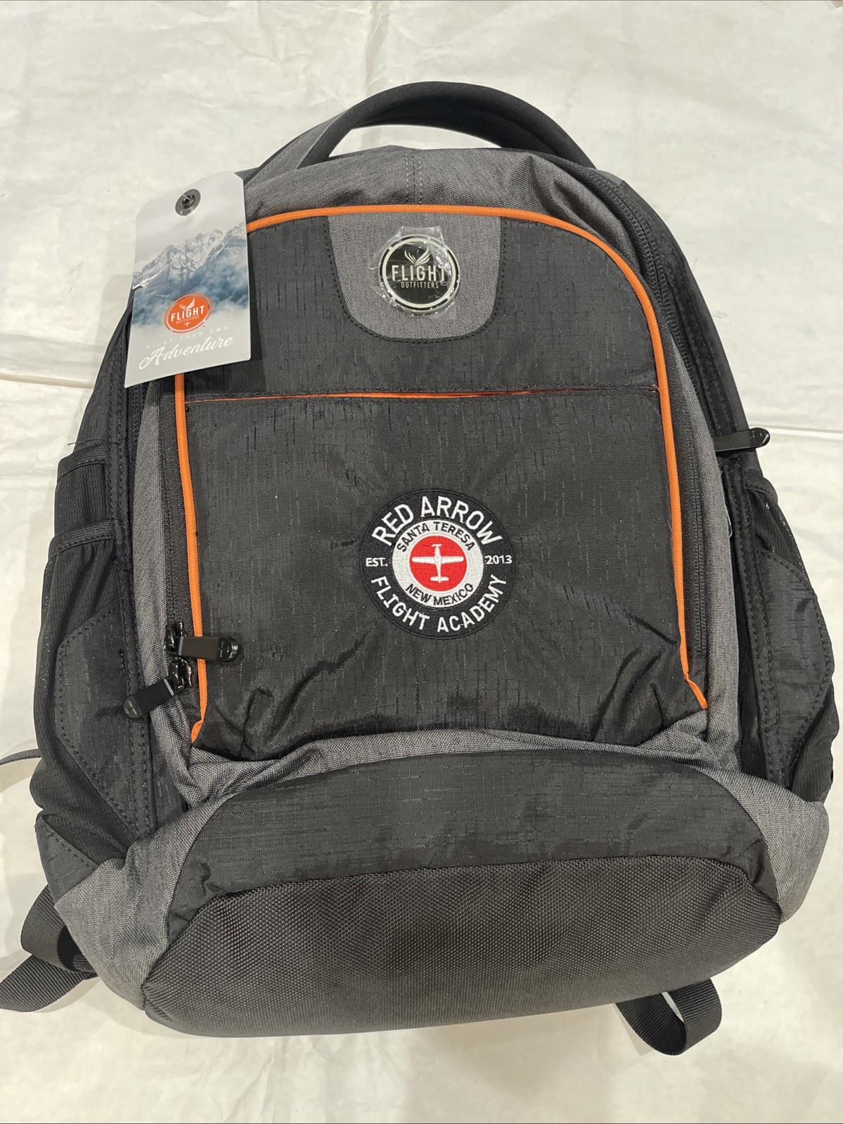 Flight Outfitters Aviator Black  Backpack w/Promo Red Arrow Flight Academy NWT