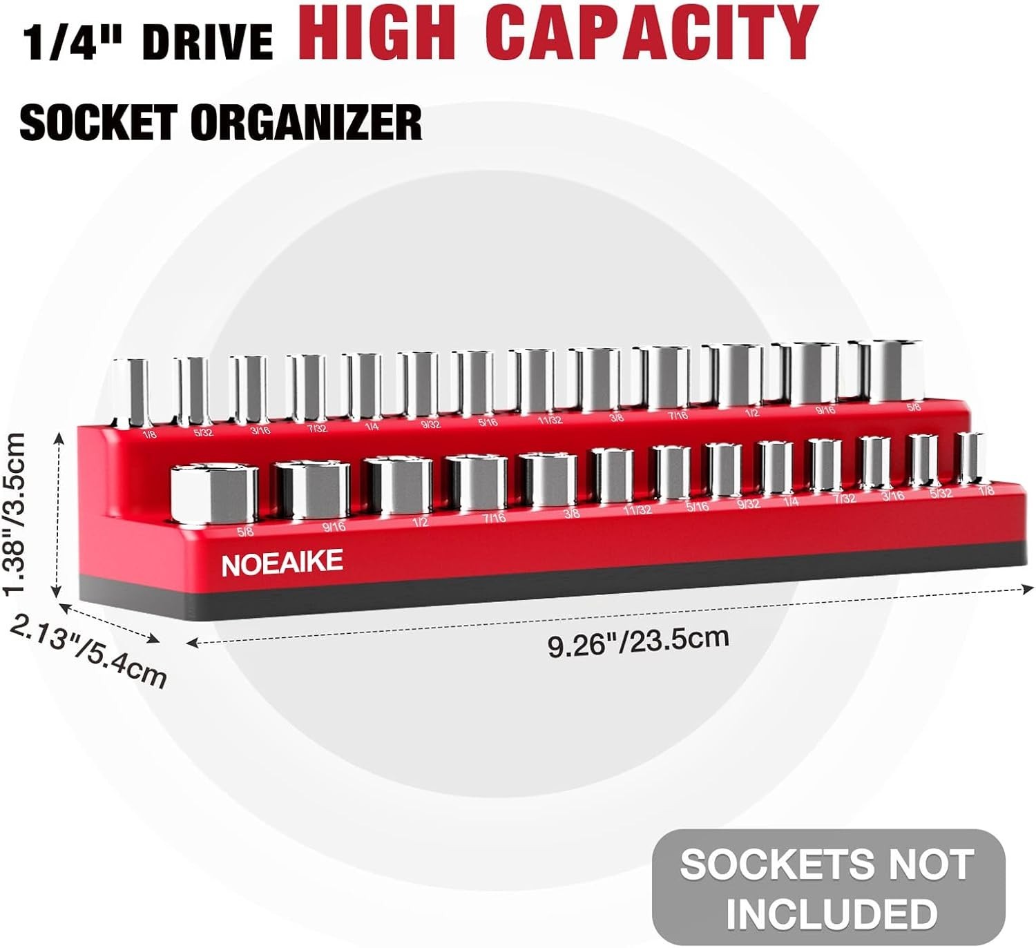 2-Pack Magnetic Socket Organizer for 1/4" Drive - SAE & Metric