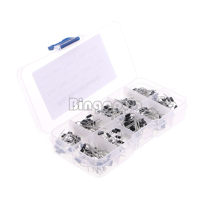 200Pcs 10 Value 1N4001-1N5819 Rectifier Diode schottky Assortment Kit NEW