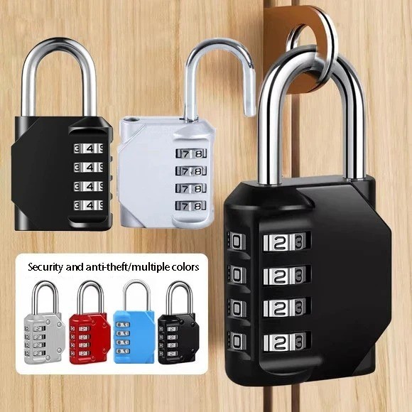 1pc Combination Lock Resettable 4 Digit Padlock with Combination Waterproof
