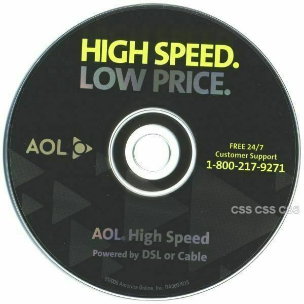 America Online AOL 9.0 High Speed Low Price Software CD Black with Arrows