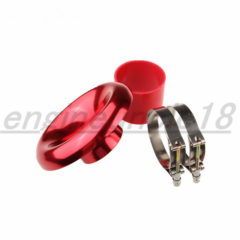 4" Inch Red Velocity Stack For Cold/ Ram Engine Air Intake/ Turbo Horn