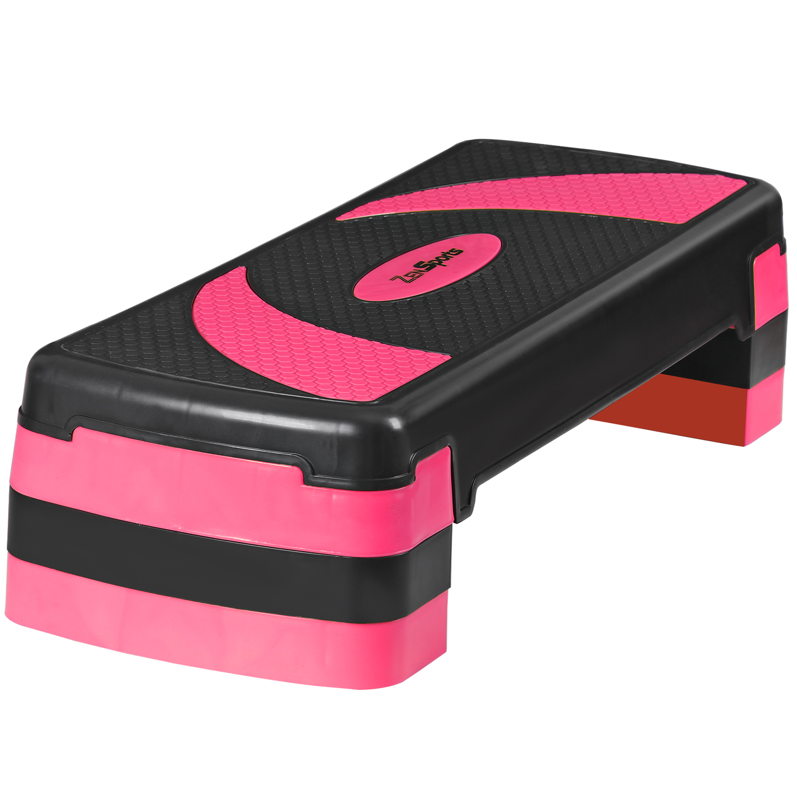 31" Adjustable Exercise Step Platform, 3-Level Height Non-Slip Surface Pink