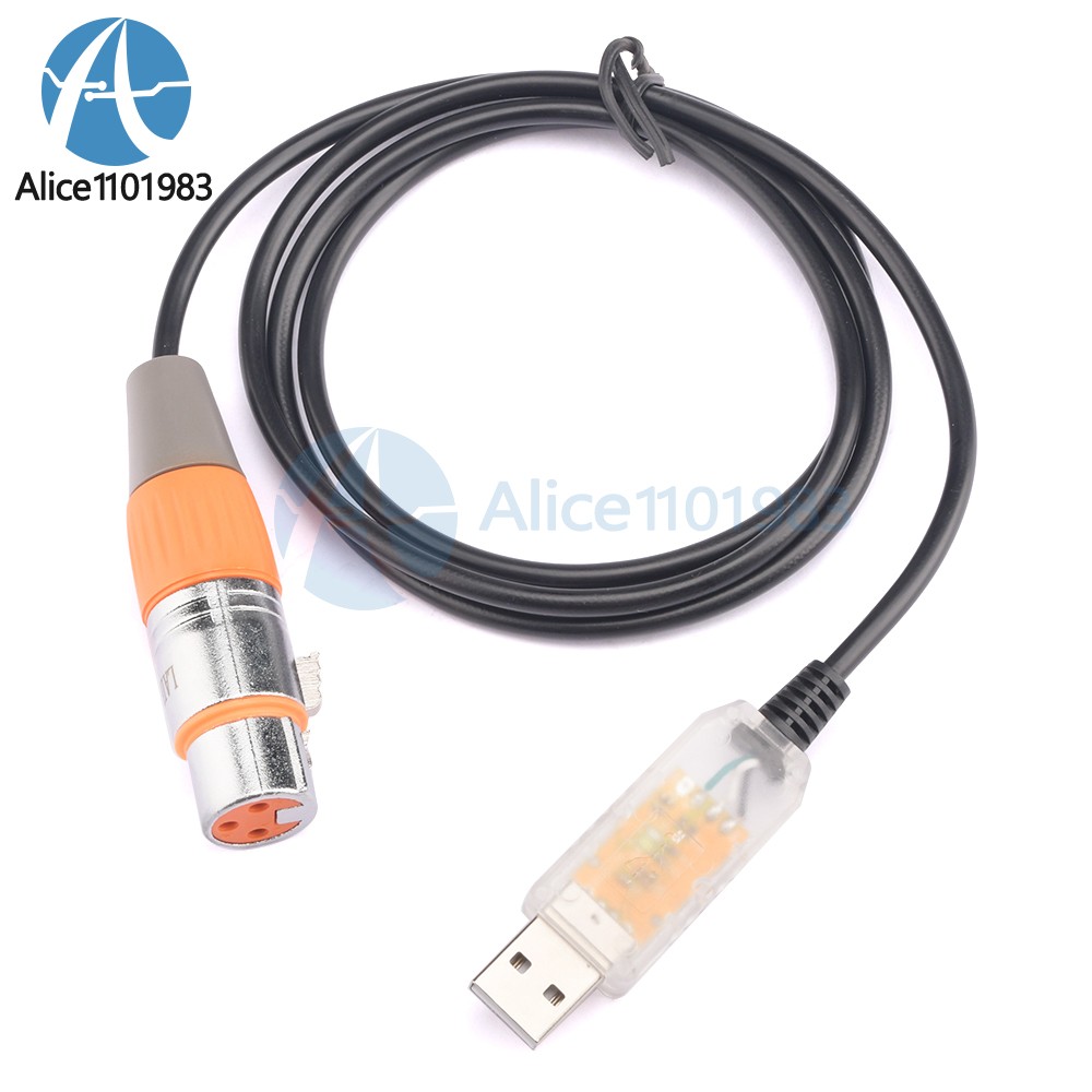 USB to DMX Interface Adapter Cable Stage Light PC DMX512 Controller Dimmer DMX
