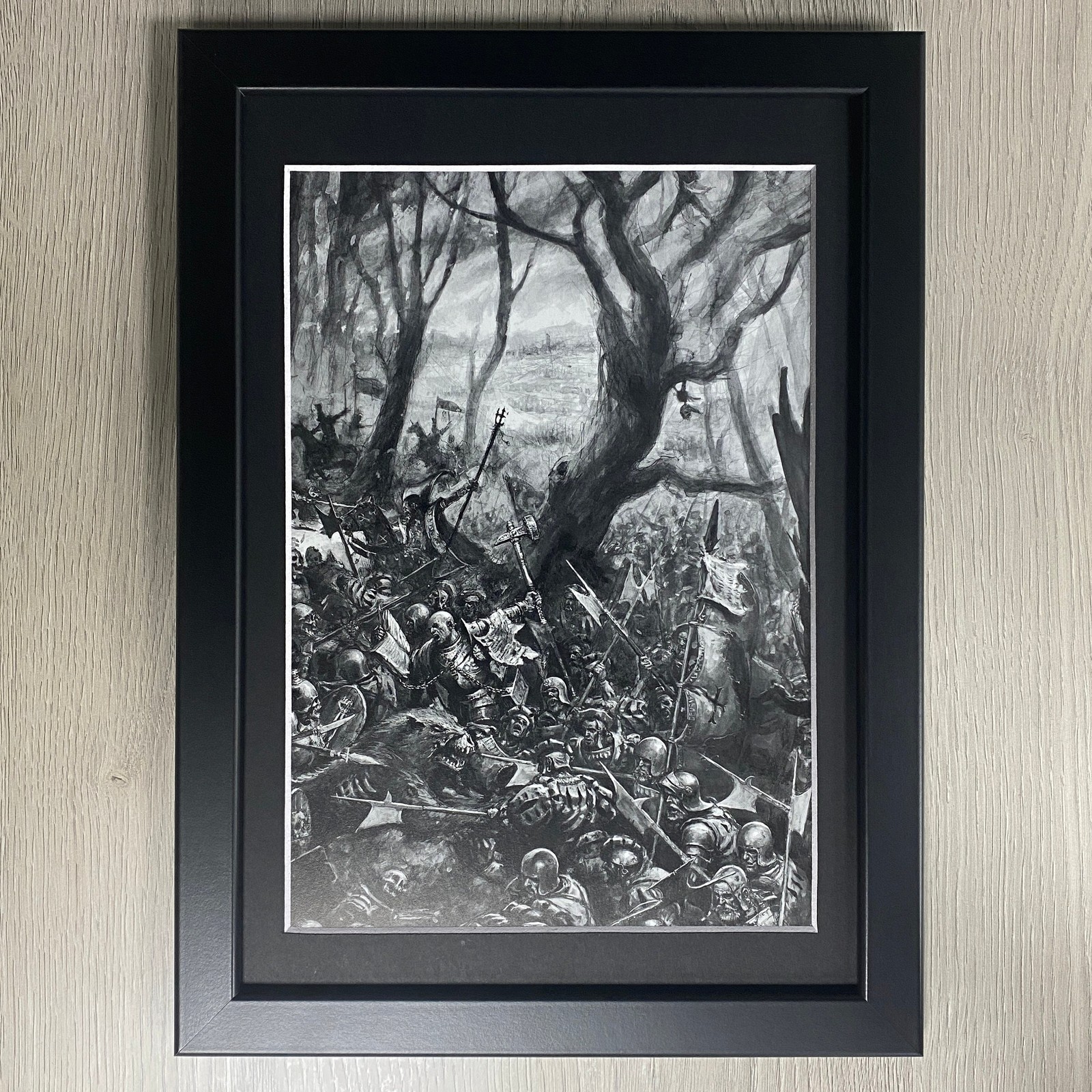 VAMPIRE COUNTS VS EMPIRE FRAMED ART THE BATTLE OF HEL FENN WARHAMMER OLD WORLD
