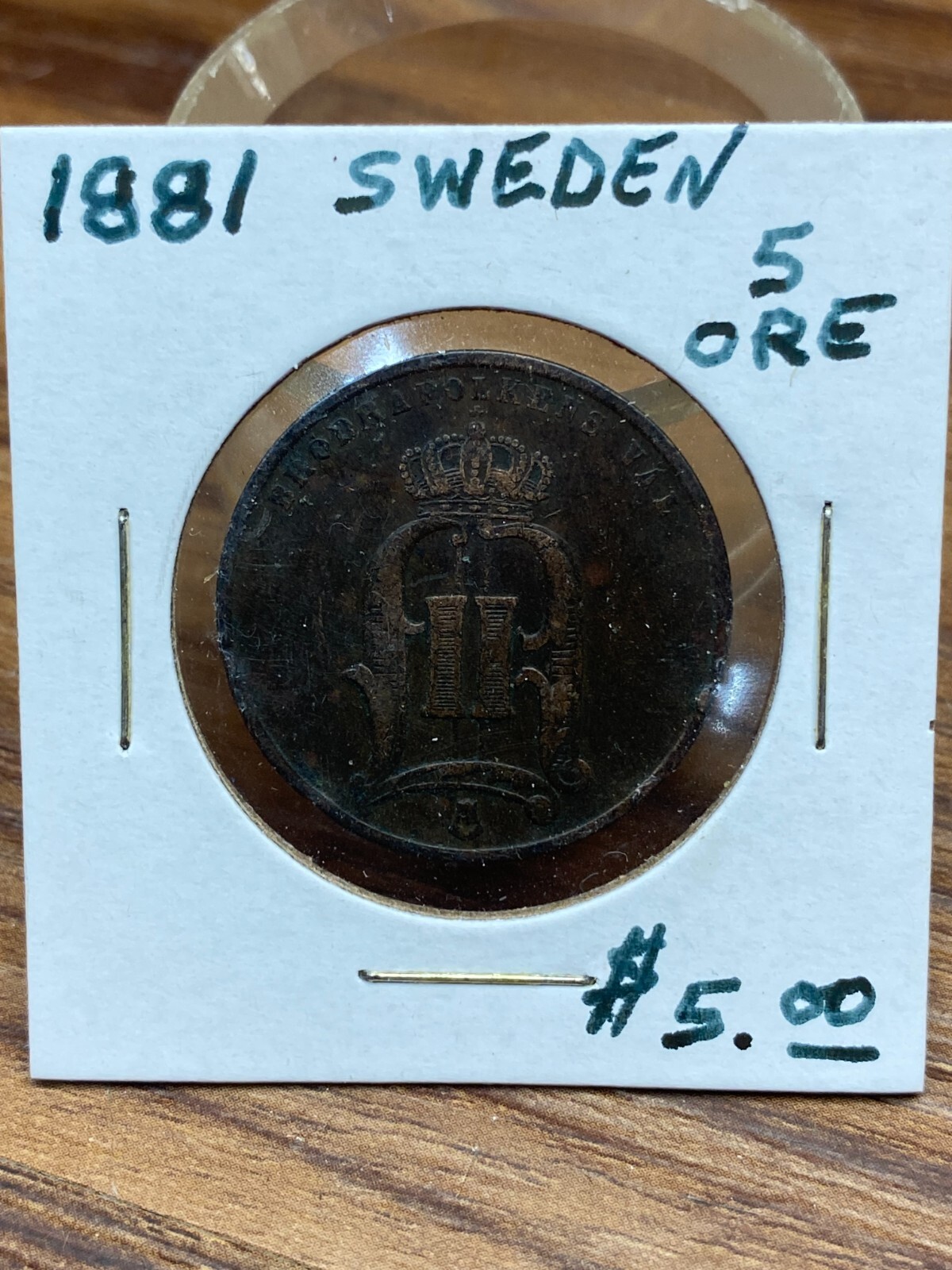 STORAGE UNIT FIND 1881 Sweden 5 ORE  Coin