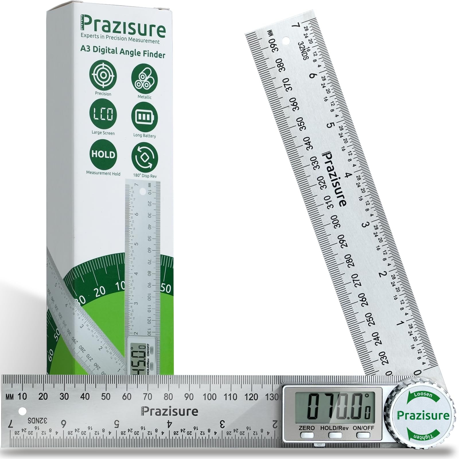 Digital Angle Finder Protractor, 7inch Professional Angle Measuring Tool for ...