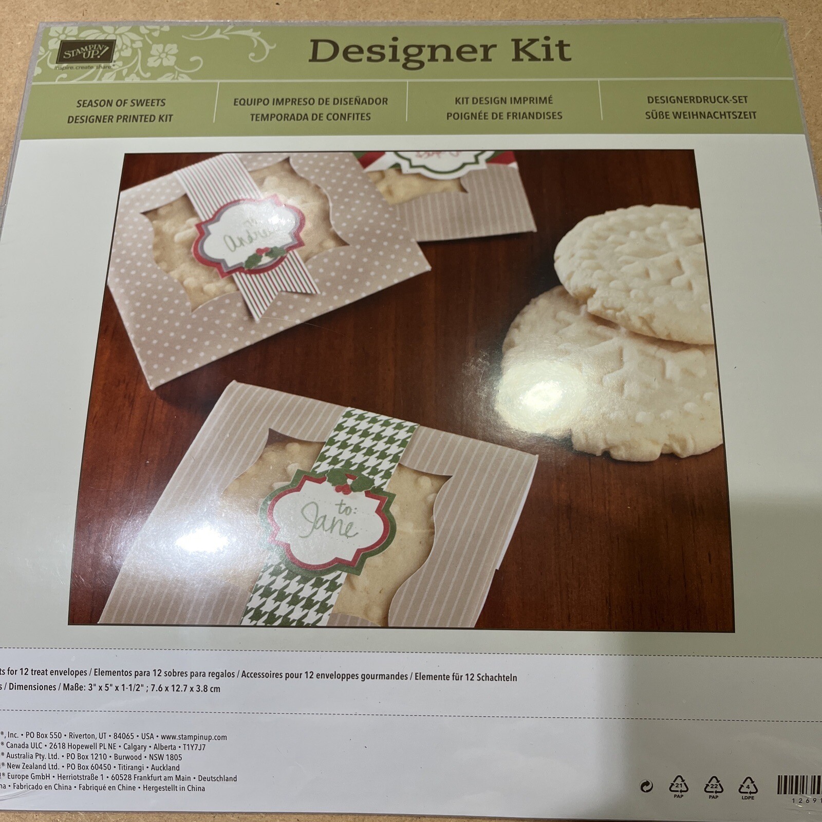 Stampin' Up! Designer Kit Season Of Sweets - Makes 12 Treat Envelops NIP