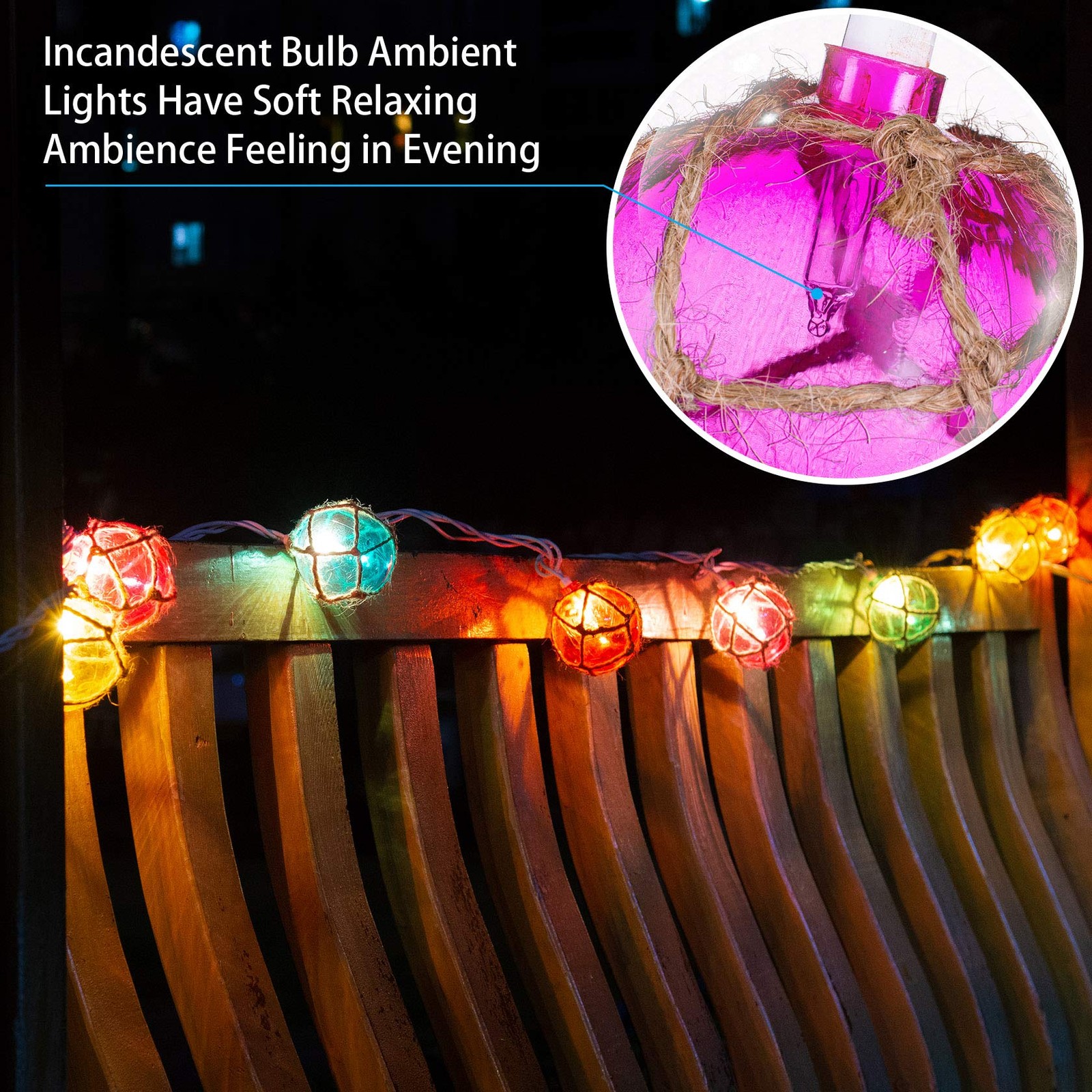 Nautical Fish Float String Lights Set of 10 LED Ball Nautical Float Lights