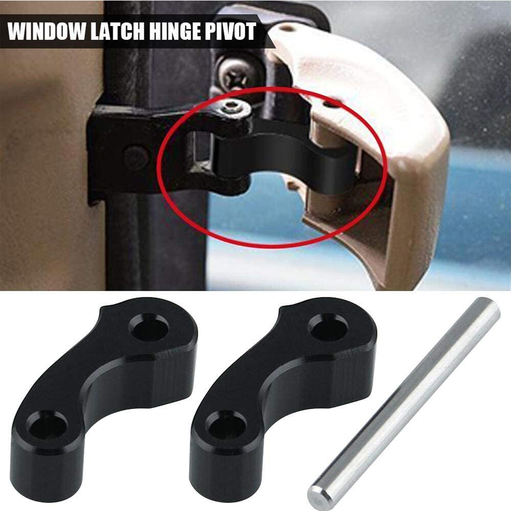 2x Alum Rear Window Latch Hinge for Toyota Tacoma 95-04 Tundra 00-06 Black
