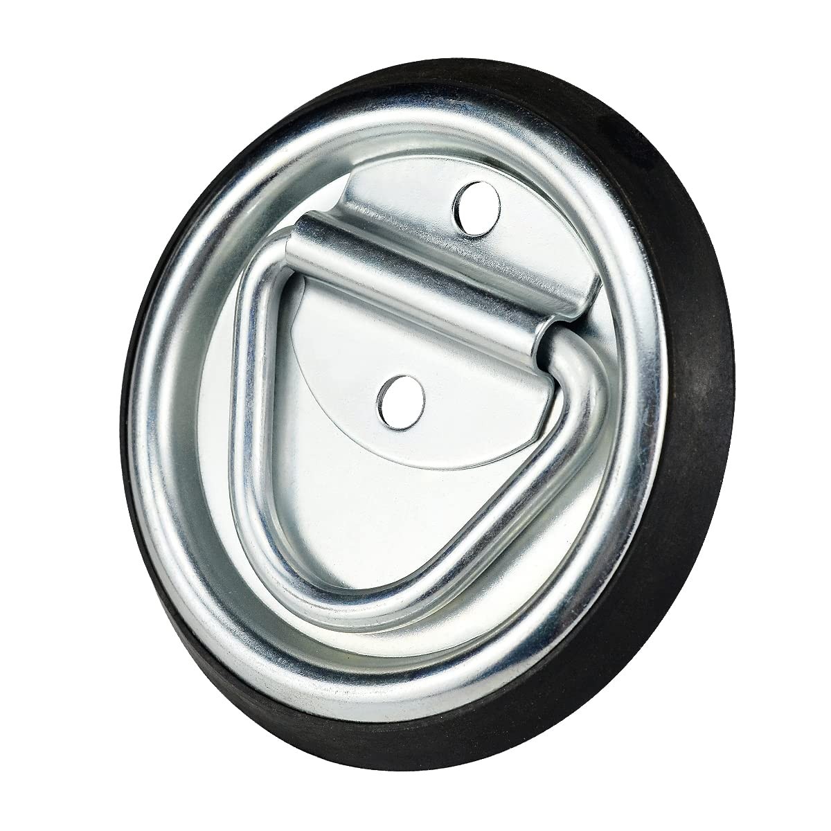 Jamiikury D-Ring Tie Down Anchors, 4 Inch 4 inches x 4 inches, Silver & Black