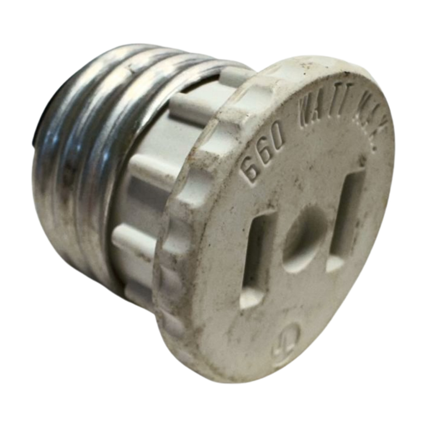 Leviton White Screw In Socket Lamp Holder to Outlet Adapter, 660W, 125V