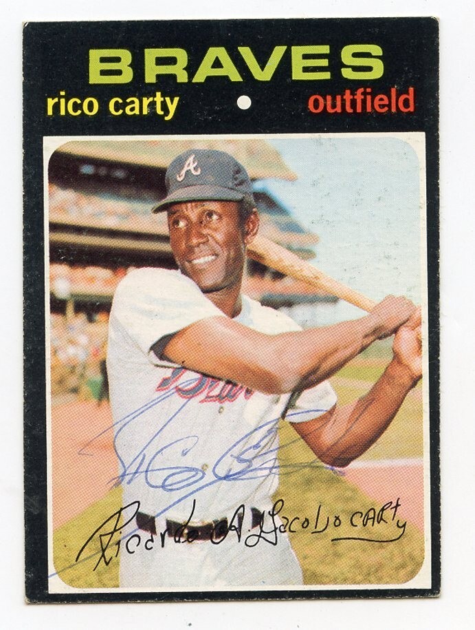 RICO CARTY Signed 1971 Topps #270 Braves Guaranteed Authentic KOA