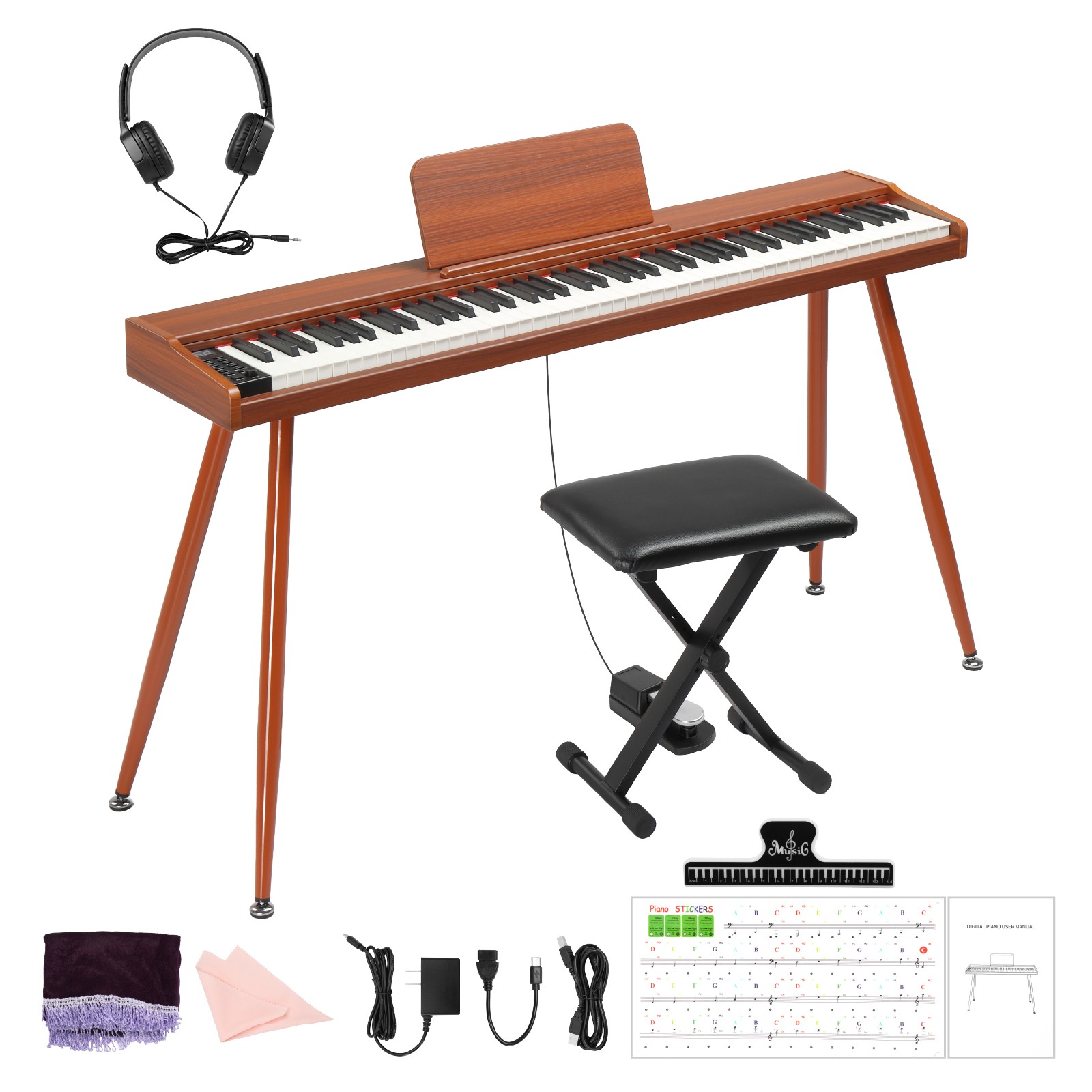 Ktaxon 88 Key Electric Piano Keyboard Full Size Keyboard Piano With Bench