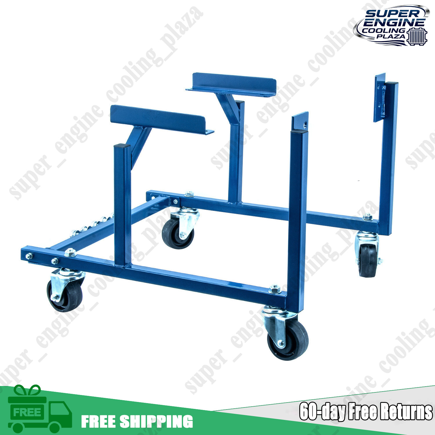 1000LBS Engine Cradle Lift Stand & Casters For Ford Small Block Blue