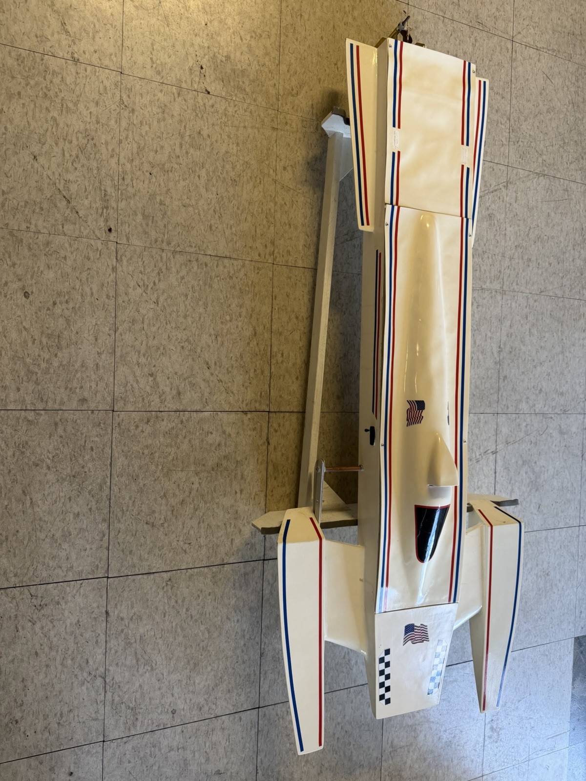 Vintage Hydroplane  RC Boat 55” Electric Brushless With Stand