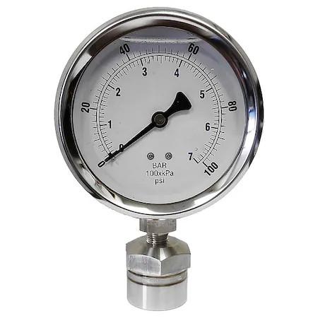 Kodiak Controls Kc301l40100/Dsm3511 Pressure Gauge, 0 To 1000 Psi, 4 In Dial,