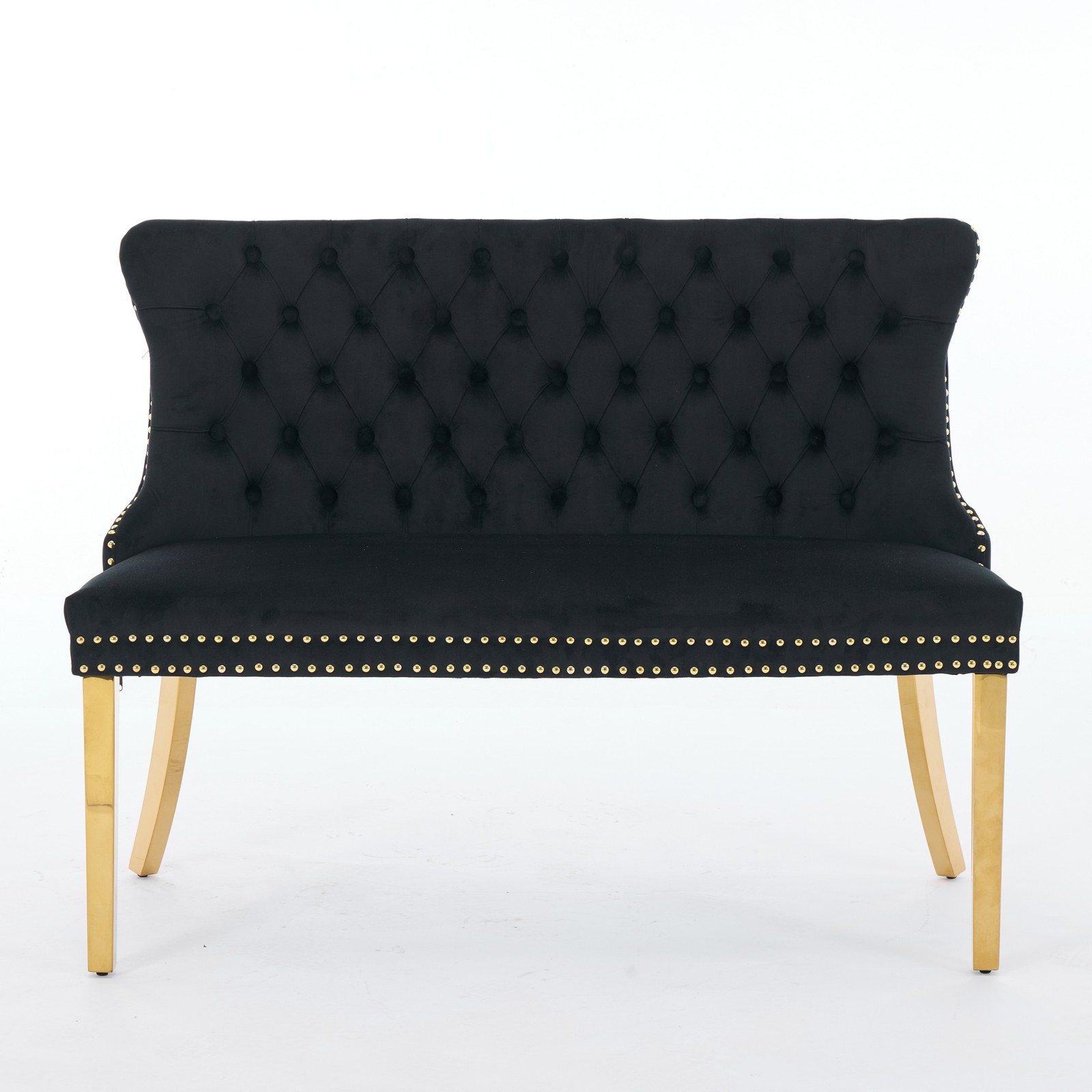 Velvet Double Dining Loveseat Bench, Kitchen & Dining Seating, 2-Seat Tufted B