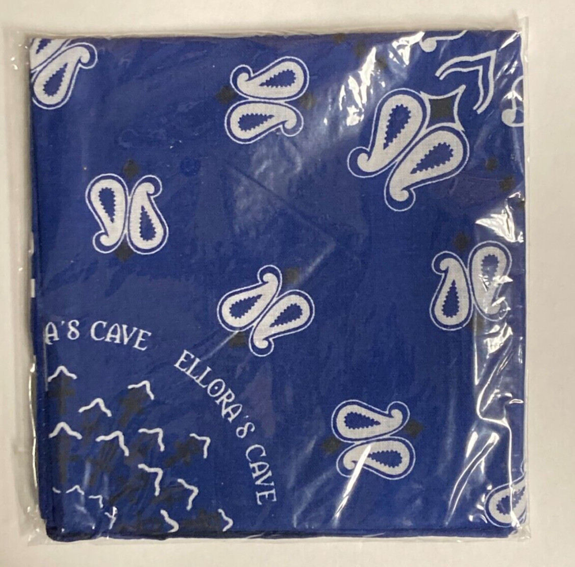 Blue Paisley And Ankh Bandana Scarf Handkerchief Ellora’s Cave