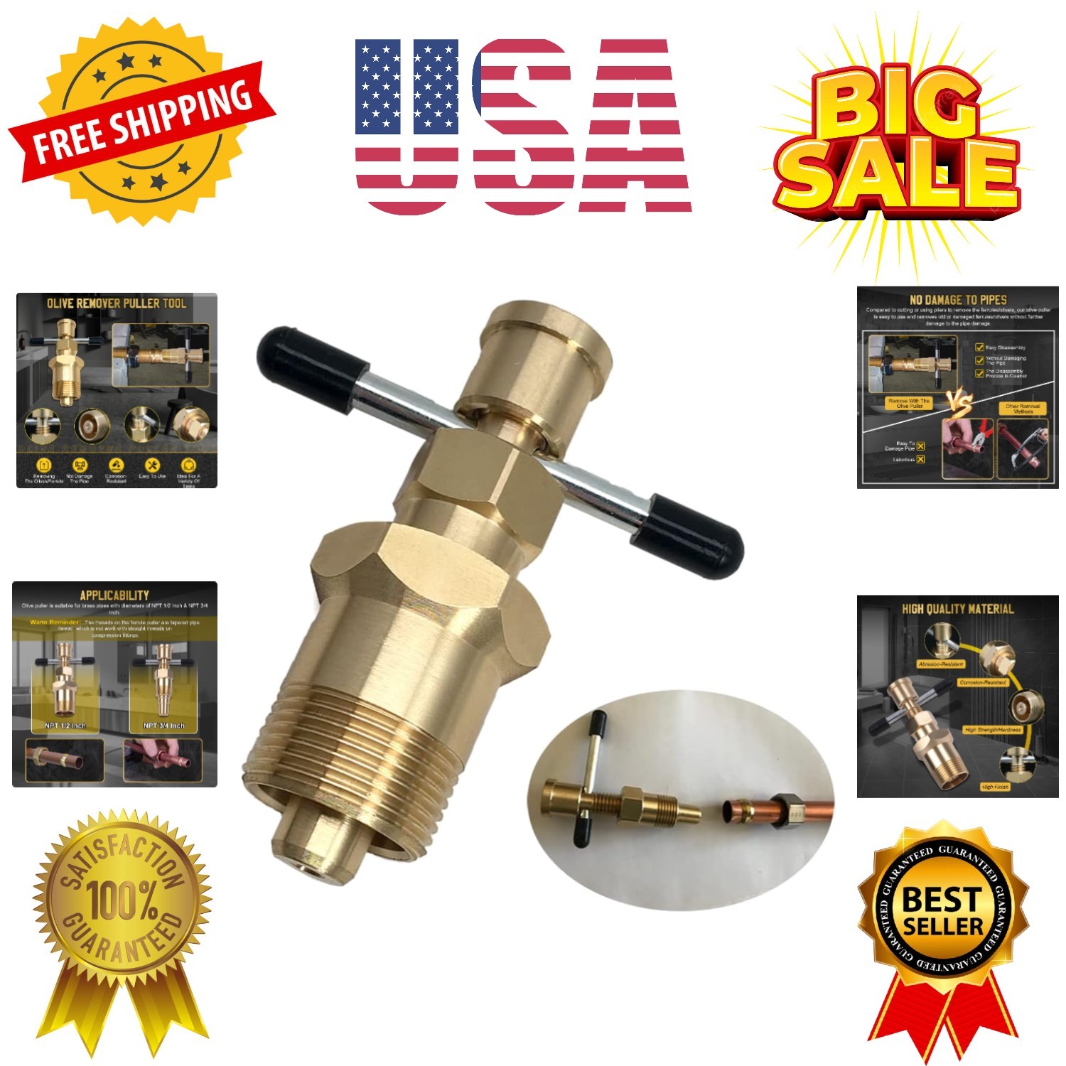 Olive Puller Not Damage The Pipe Olive Remover Ferrule Puller Corrosion-Resis...