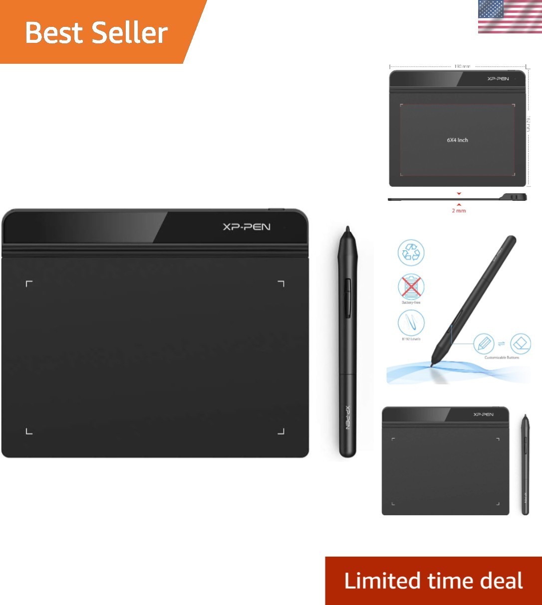 Slim XPPen Star Graphics Tablet 6x4 - Perfect for Remote Learning & Creativity
