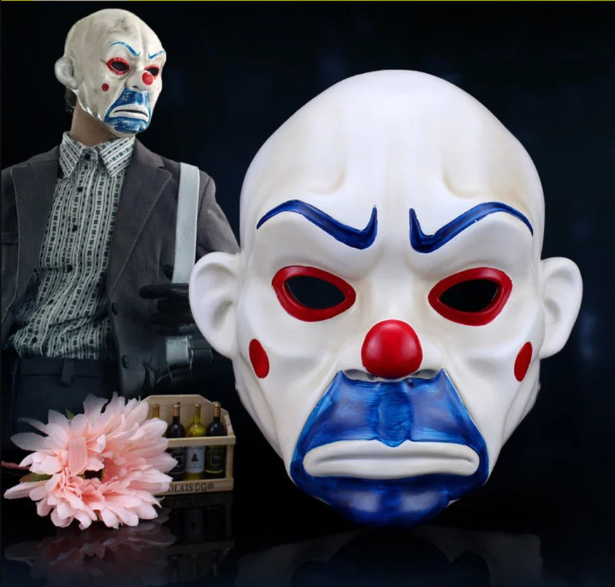The Dark Knight Batman Joker Clown Mask Robber Latex Soft Helmet Halloween Cospl