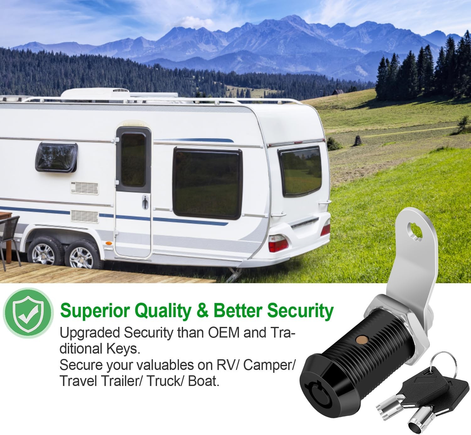 2 Pack RV Cabinet Cam Lock with Keys Storage Door Lock