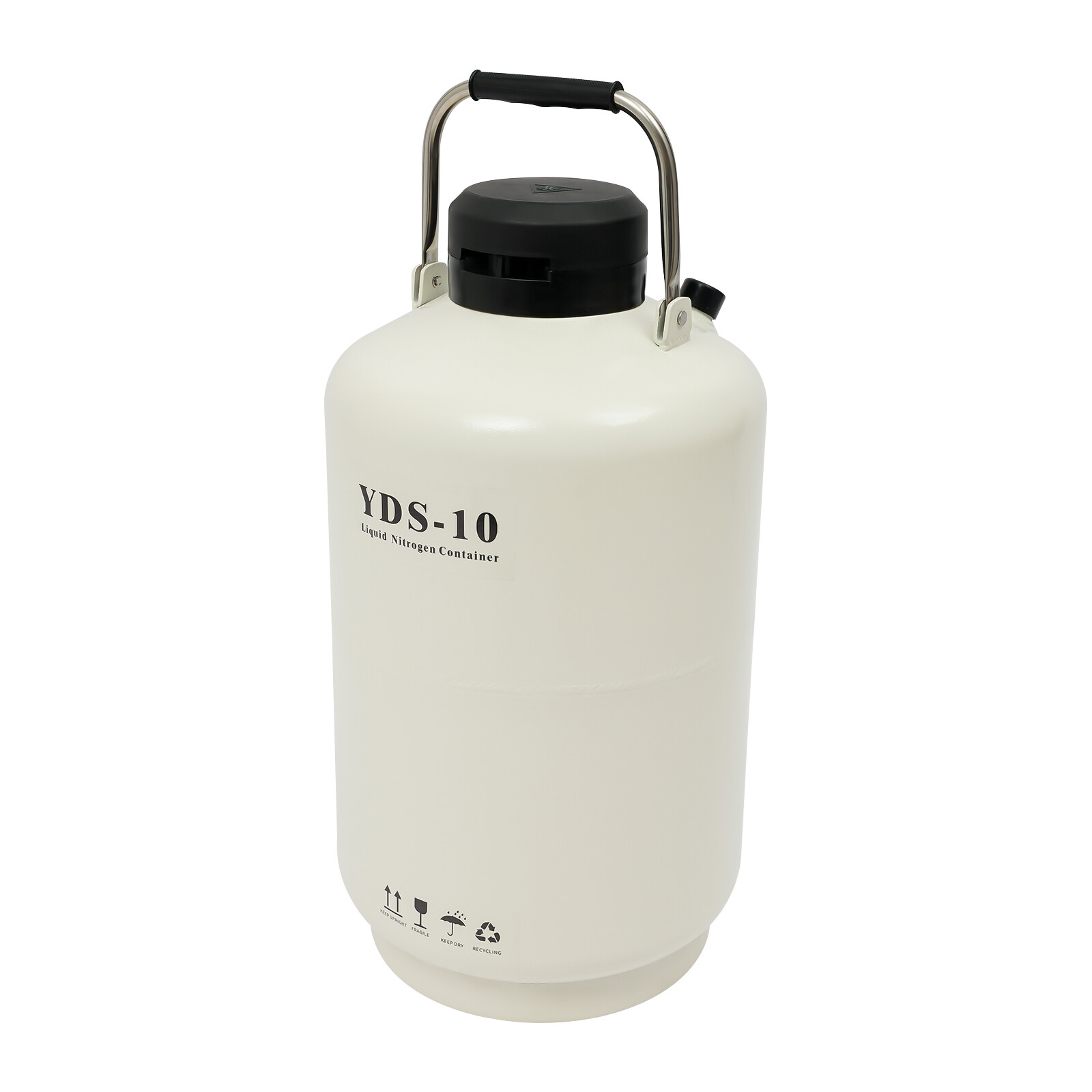 10L Liquid Nitrogen Tank, Cryogenic Container, 0.03Gal/Day Evaporation, Portable