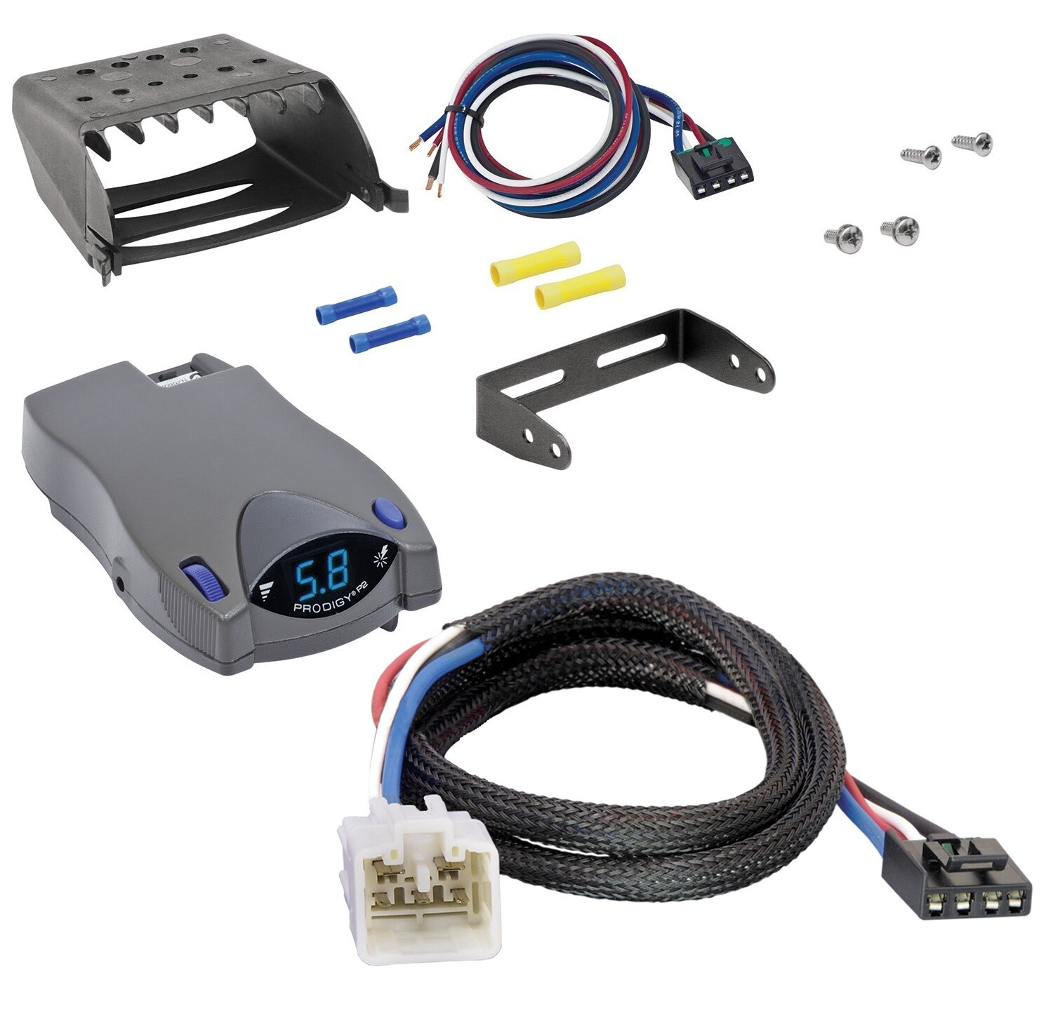Clam Shell Trailer Brake Control for 07-15 Toyota Tacoma w/ Wiring Tekonsha P2