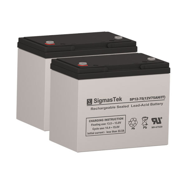Permobil C400 CS Replacement Batteries by SigmasTek (Set of 2)