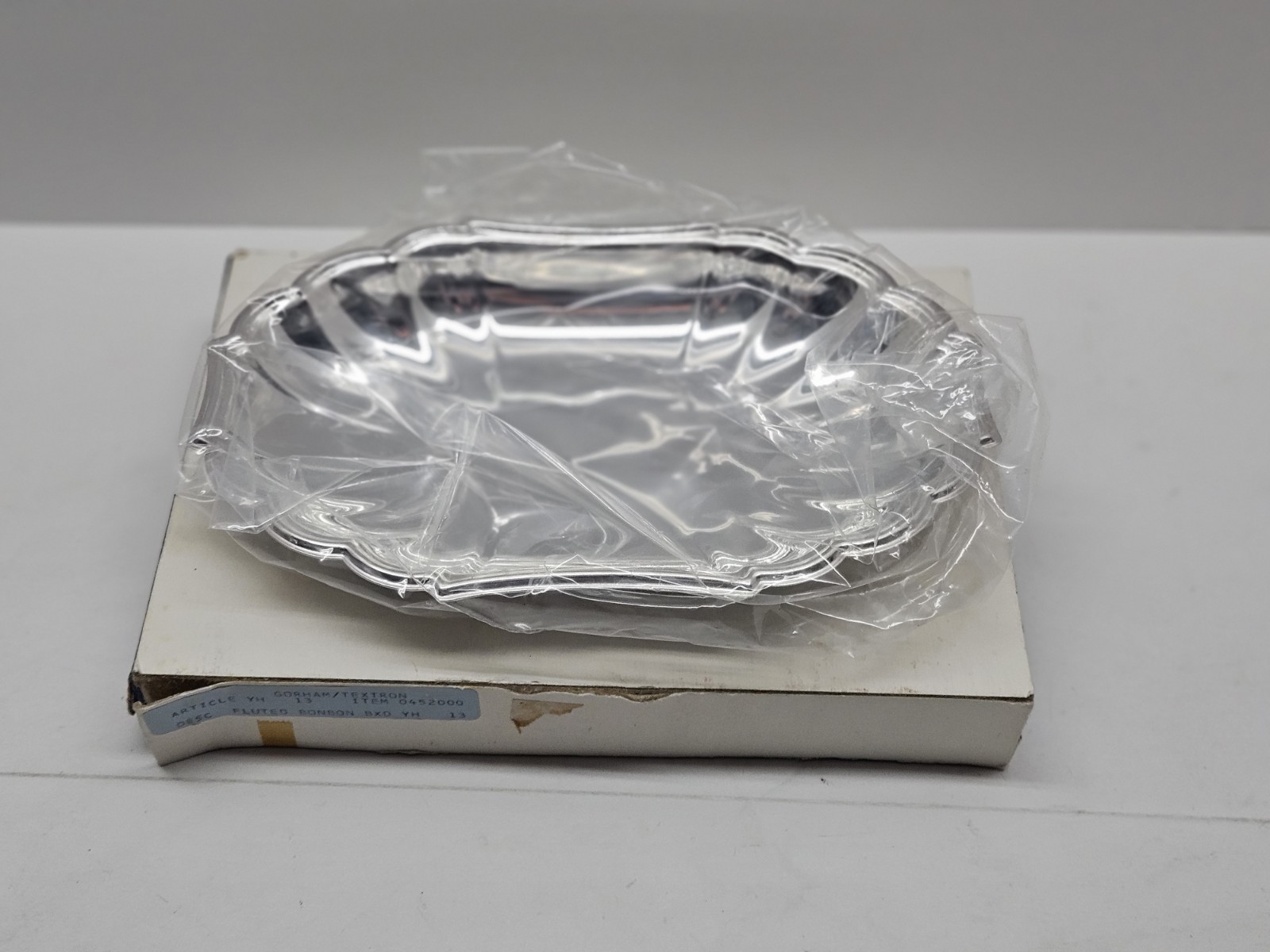 Gorham/Textron Heritage Silver Plated Fluted Bonbon Dish Signed NIB Excellent