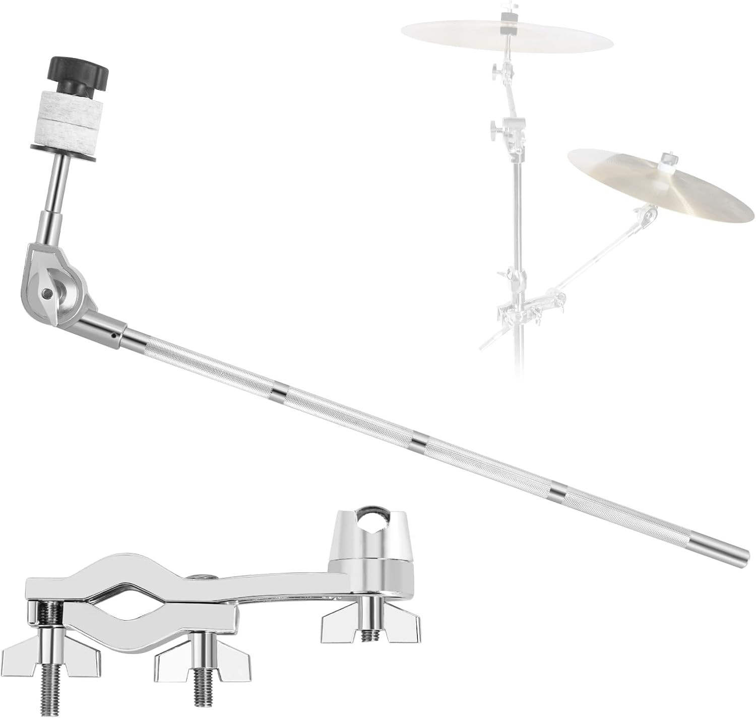 Drum Set Mounting Clamp Cymbal Stand Extension Arm L-Shaped Cymbal Clamp for 8-1