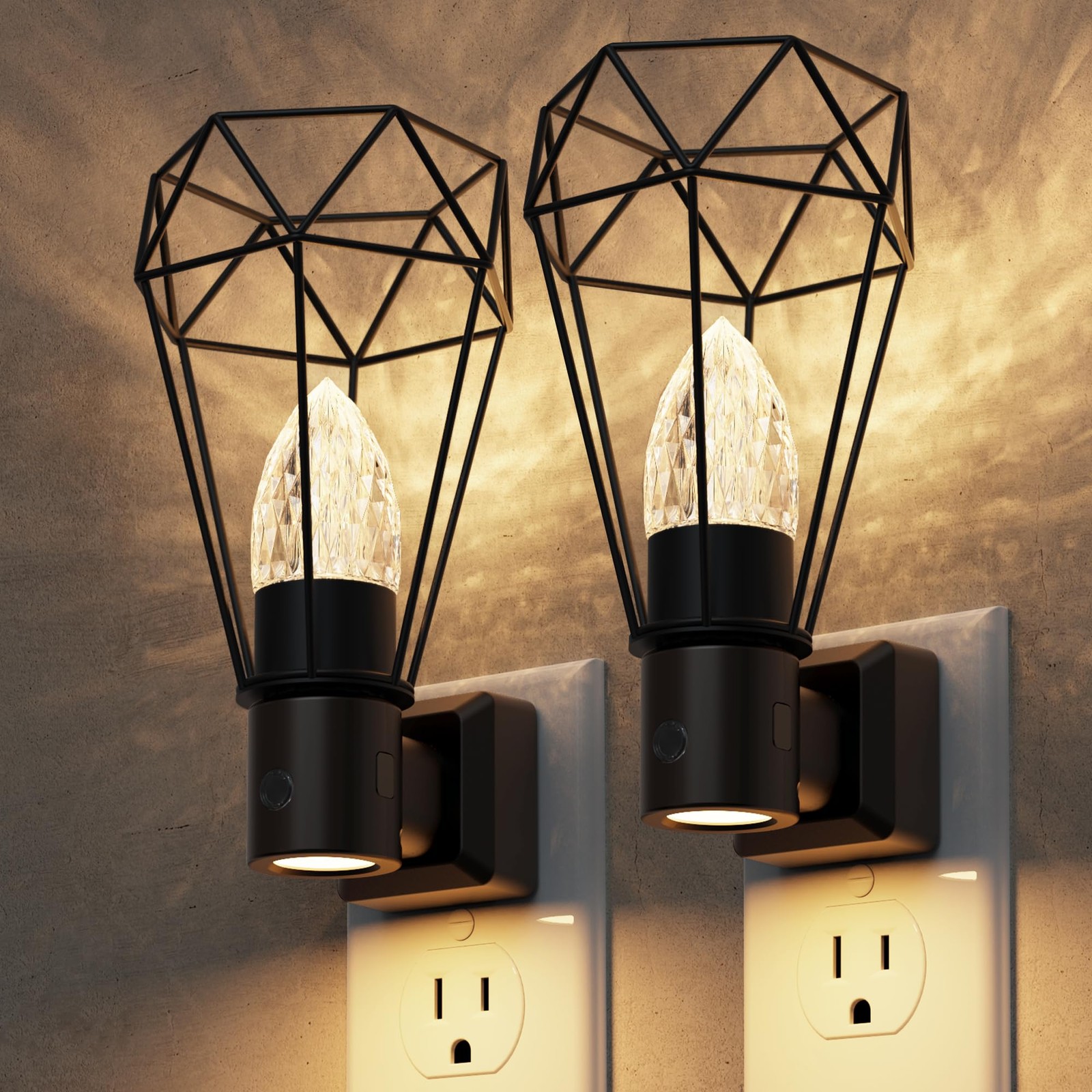 Night Light, 2 Pack Night Lights Plug into Wall, 3000K Warm White, Farmhouse ...
