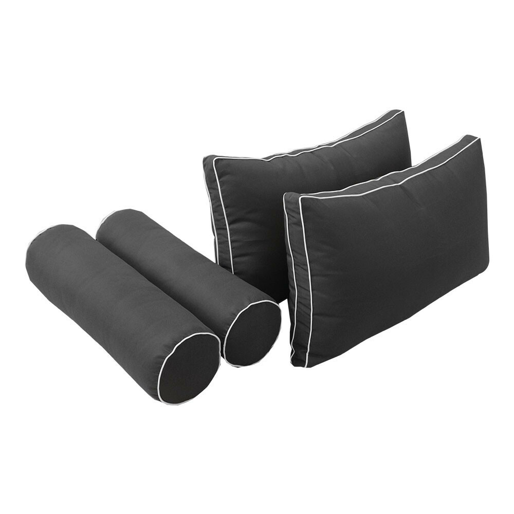 COVER ONLY-Style2 Daybed Mattress Bolster Pillow Covers Contrast Trim Full-AD003