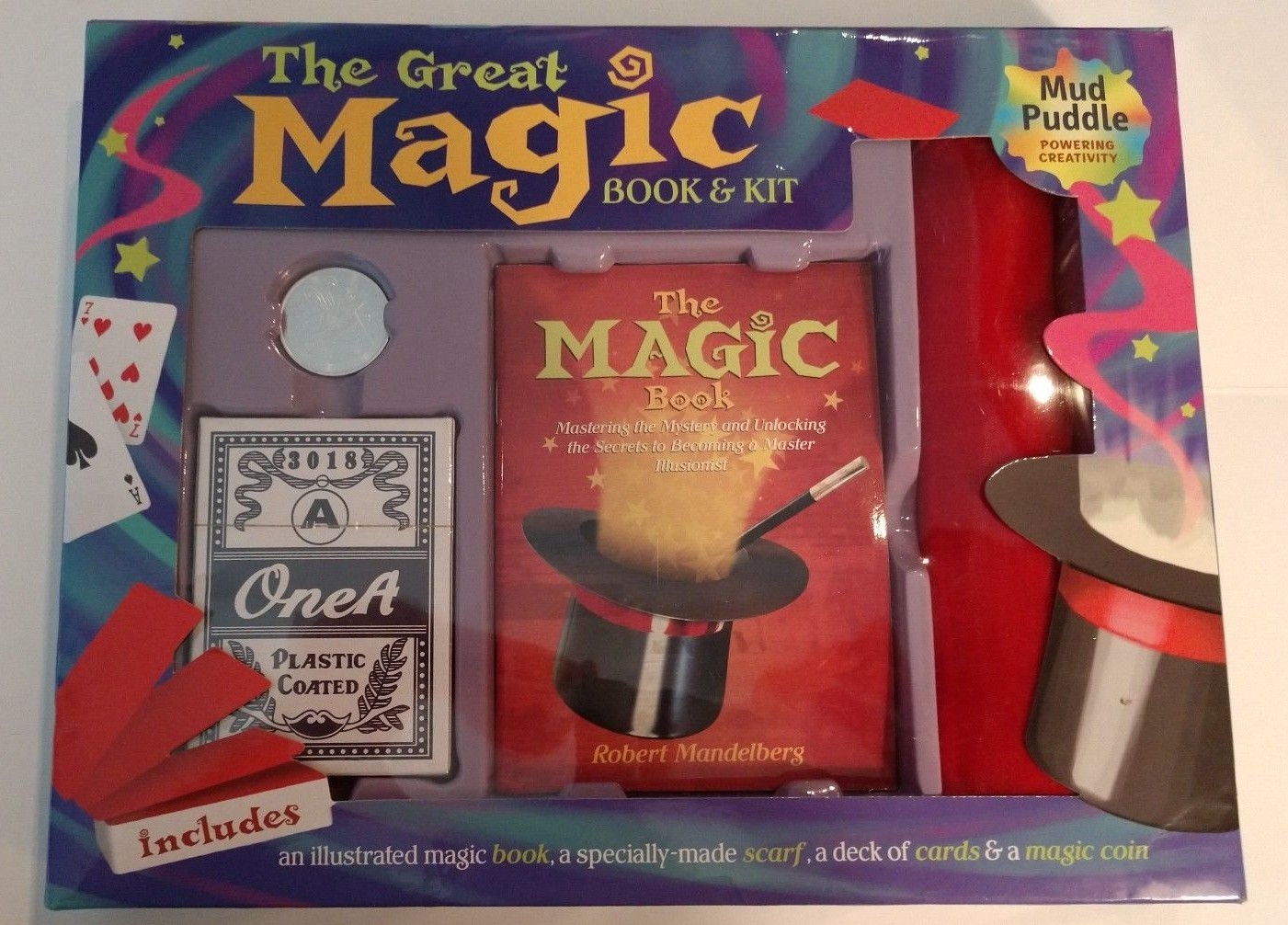The Great Magic Book and Kit: Tricks, Card Deck, Scarf, Coin 