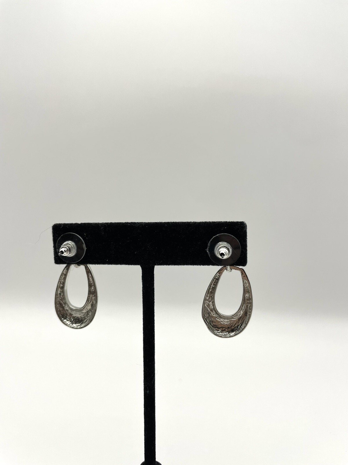 Silvertone Door Knocker Pierced Dangle Earrings