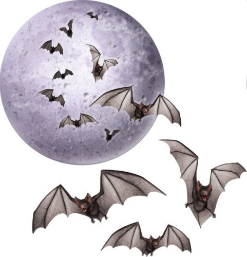 Big Moon Bats Decorations Prop Drama Theatre Halloween Party School 18 inches