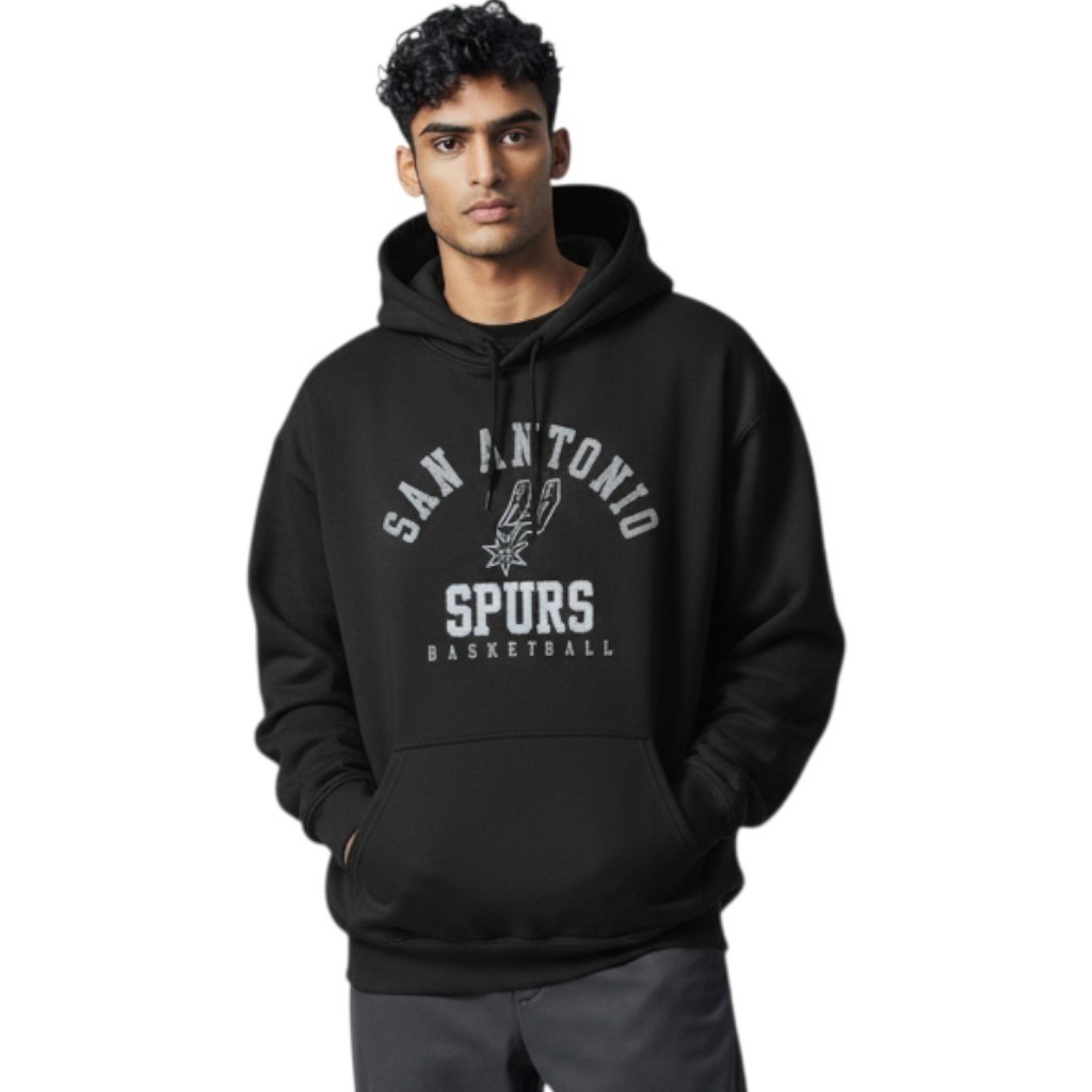 San Antonio Spurs Mens NBA Hoodie Black Pullover NWOT NFL Tag Misprint Large L