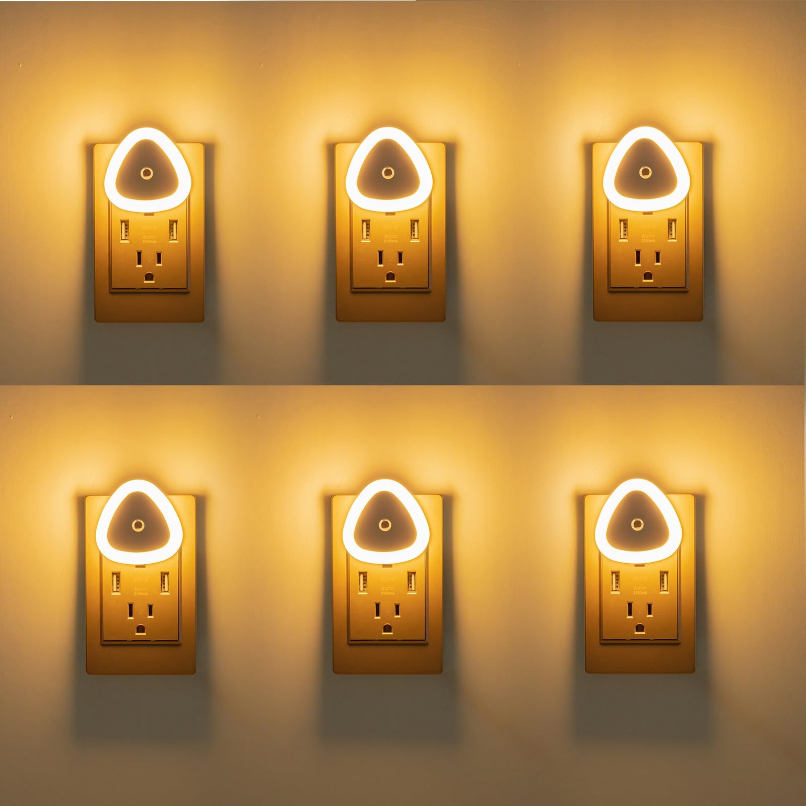 LED Night Light Plug into Wall,2700K Warmwhite,Nightlight Dusk to Dawn Sensor...