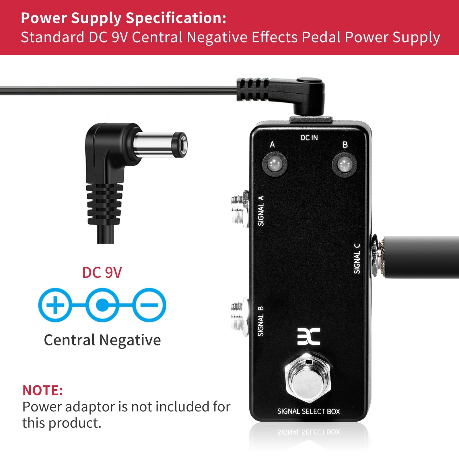 EX Signal Line Select A/B Box AB Switch Pedal without Power Pack, Black