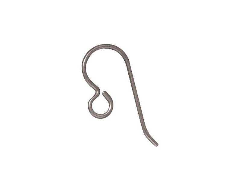 TierraCast Gray Niobium French Earwires Pair with Loop, Hypoallergenic Earrings