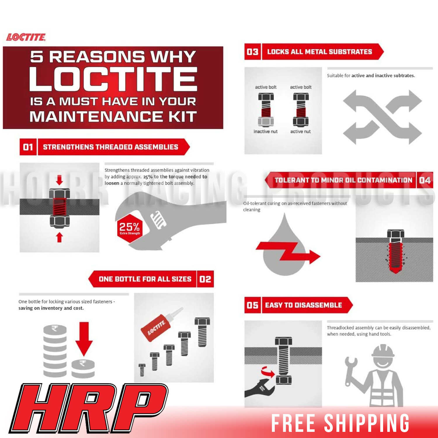 Loctite 37420 Red High Strength Threadlocker (262)