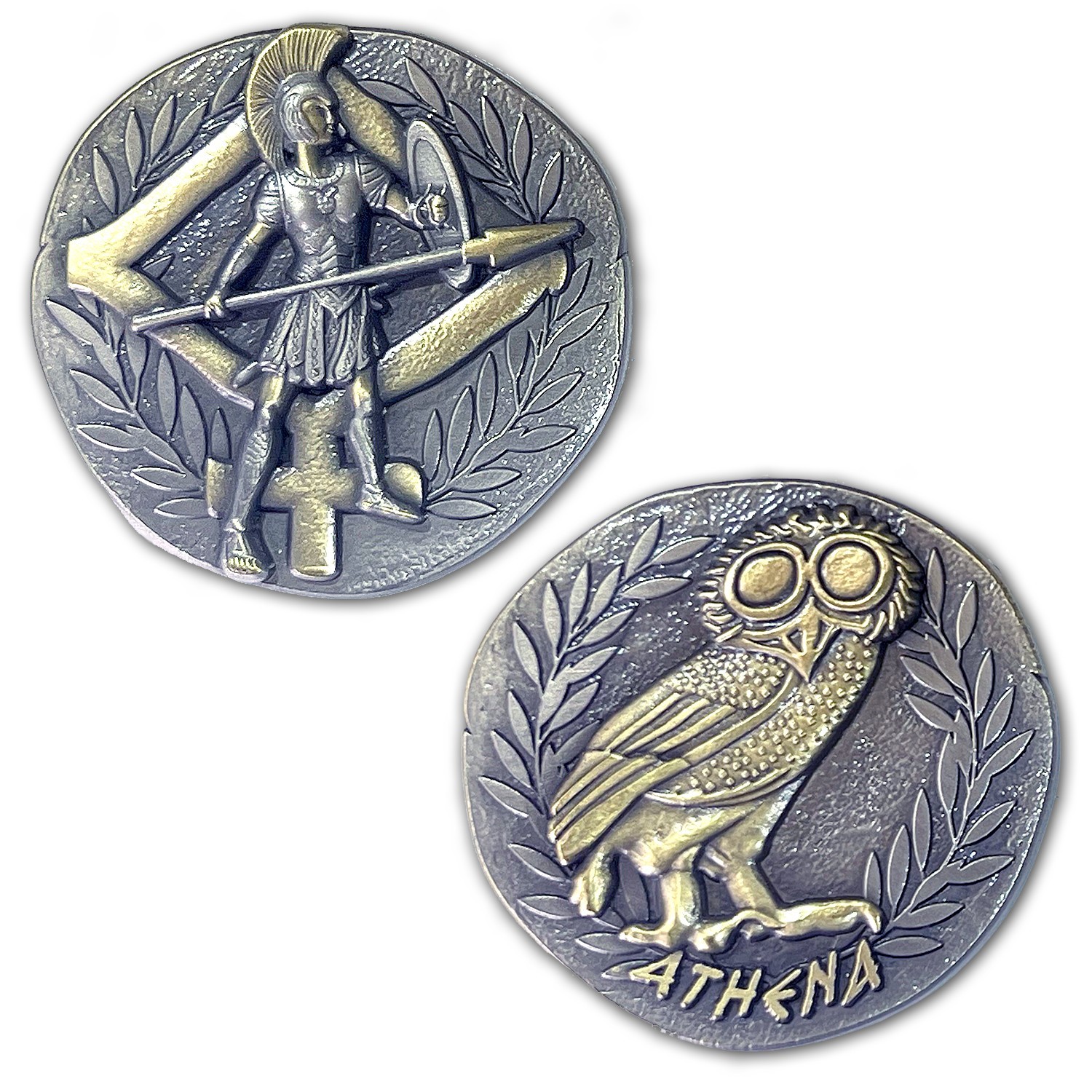 Athena Greek Goddess of The Wisdom and Combat Ancient Collectible Coin
