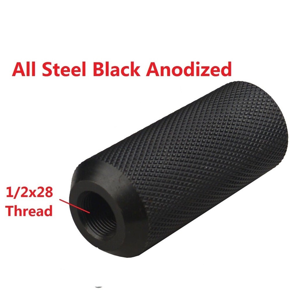 New All Steel Muzzle Brake Tube 1/2x28 1/2x36 5/8x24 5/8x32 TPI Threaded, Black