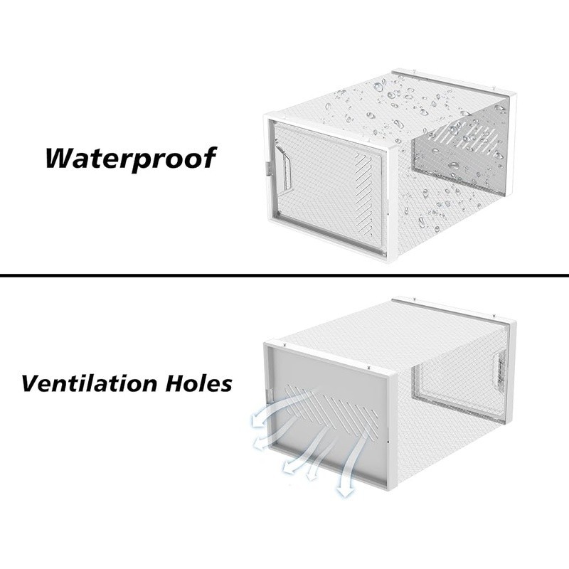 Stackable Shoe Box Magnetic Door Aromatherapy Ventilation Space Saver Storage US