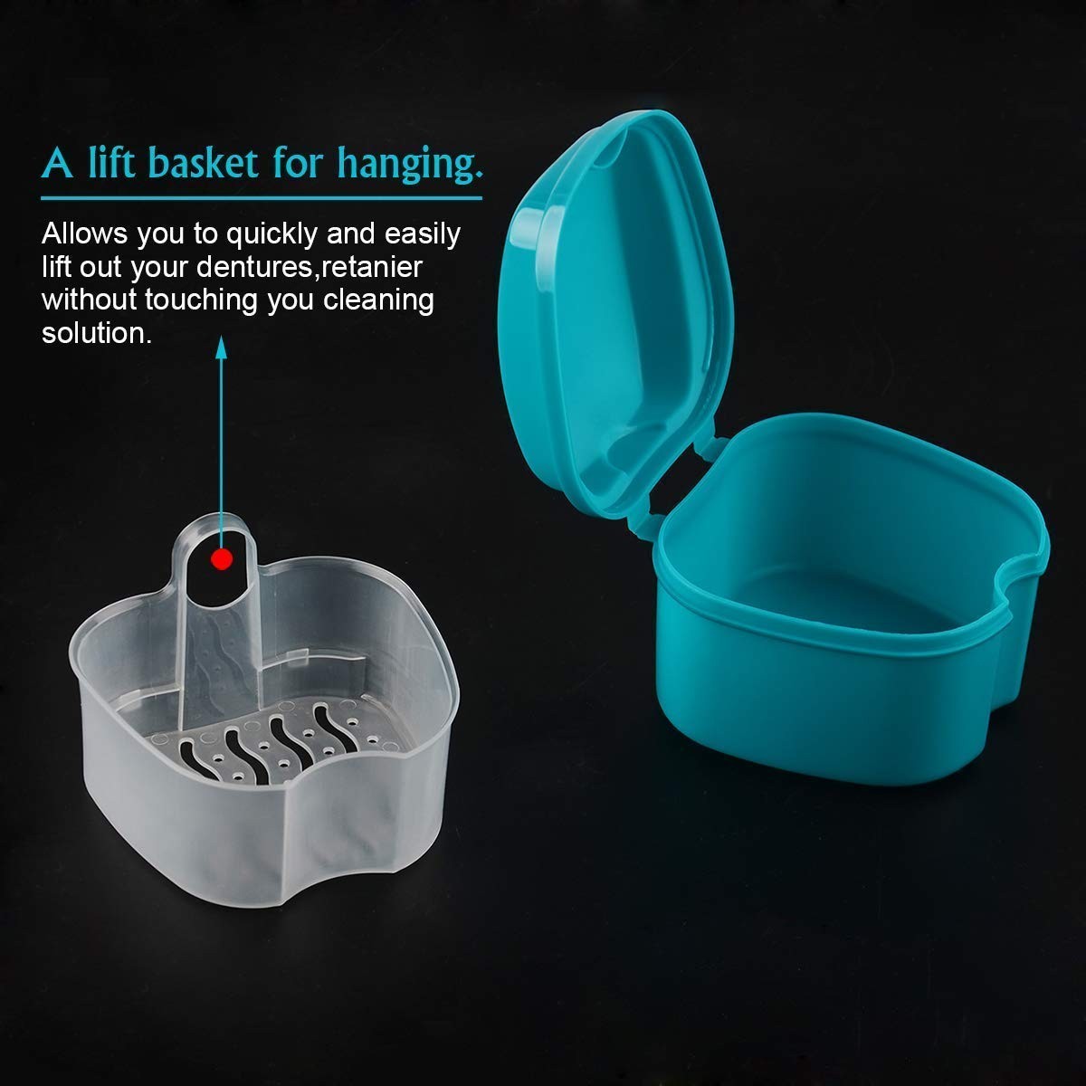 Denture Case, Denture Cup with Strainer, Denture Bath Box False Teeth Storage...
