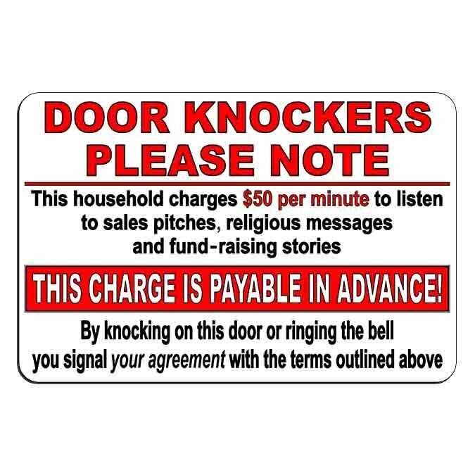 Door Knockers Pay $50 Minute To Knock Do Not Disturb Heavy Duty Metal Sign