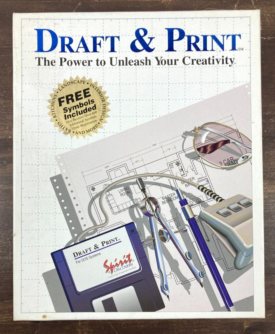 Spirit of Discovery Draft & Print 1992 Drafting Software 3.5" 5.25" Disk IBM DOS